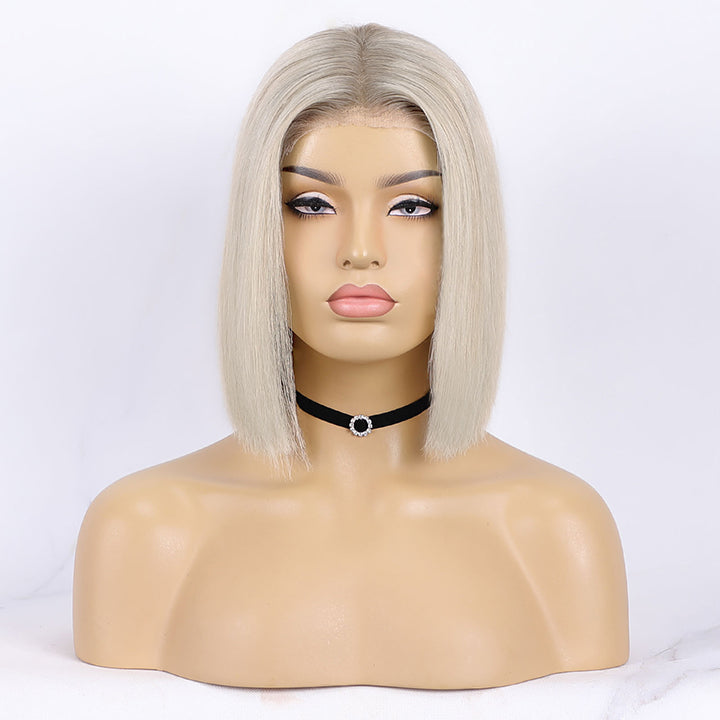 Grace | Impressive Straight Bob 13x4 4x4 Lace Wig Ombre Ash Blonde Glueless Human Hair Wigs