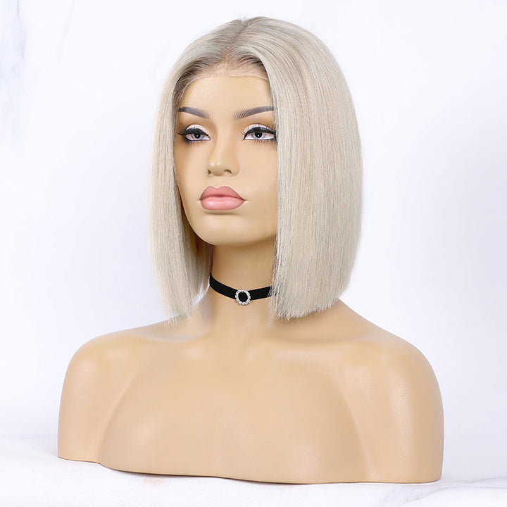 Grace | Impressive Straight Bob 13x4 4x4 Lace Wig Ombre Ash Blonde Glueless Human Hair Wigs