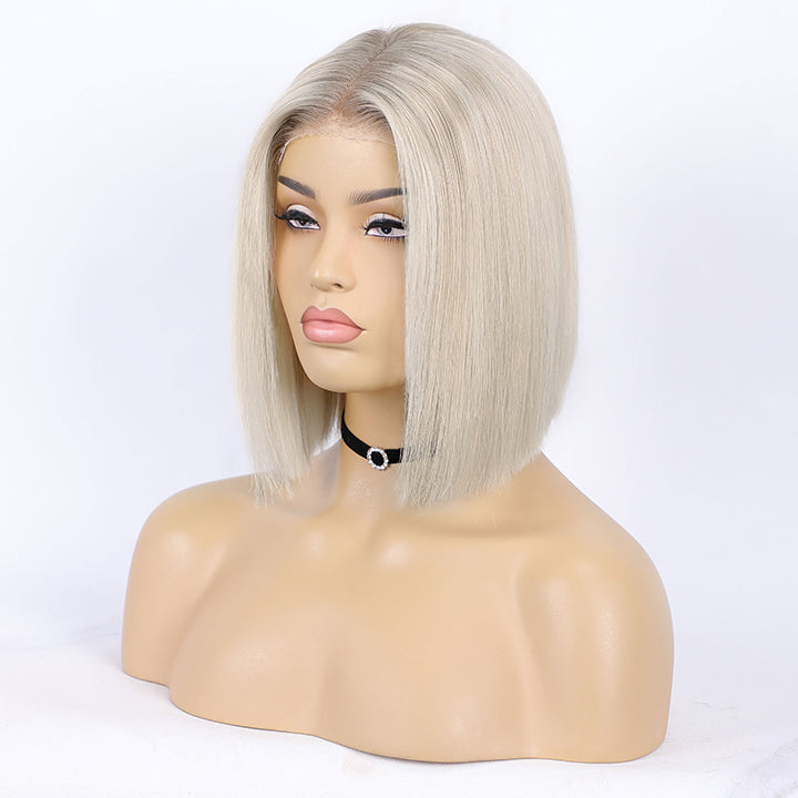 Grace | Impressive Straight Bob 13x4 4x4 Lace Wig Ombre Ash Blonde Glueless Human Hair Wigs