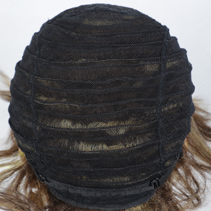 Stella | Ladies Short Pre Styled Wig With Bangs Full Machinemade Wigs Natural Daily Look