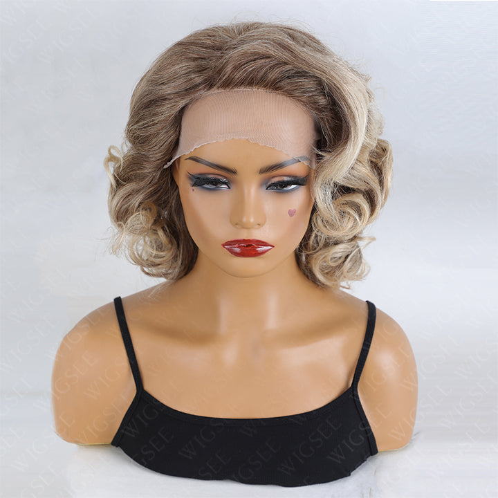 Harper | Fashionable Blonde Wavy Lady Wigs Remy Human Hair 13x4 Lace Frontal Wig