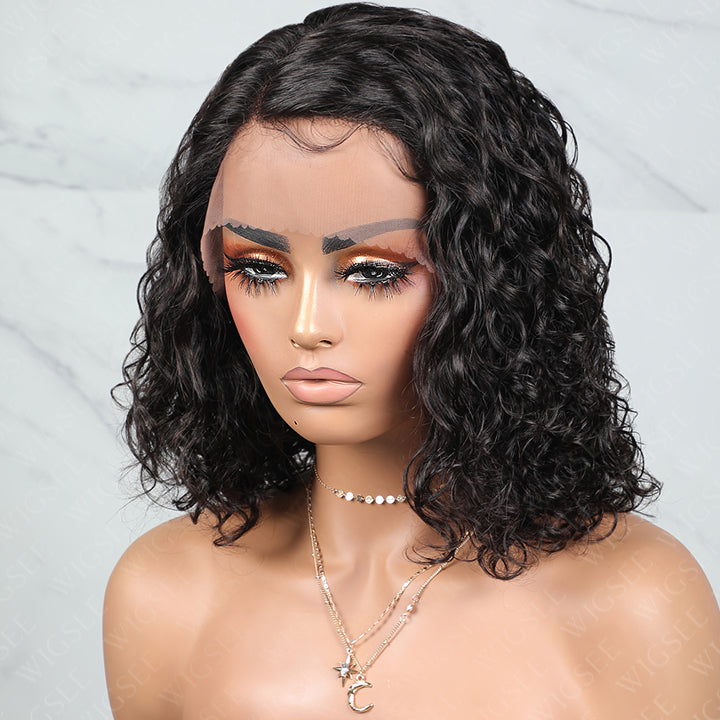 Erin | Glueless Short Water Wave 5x5 Lace Bob Wig Human Hair Side Part
