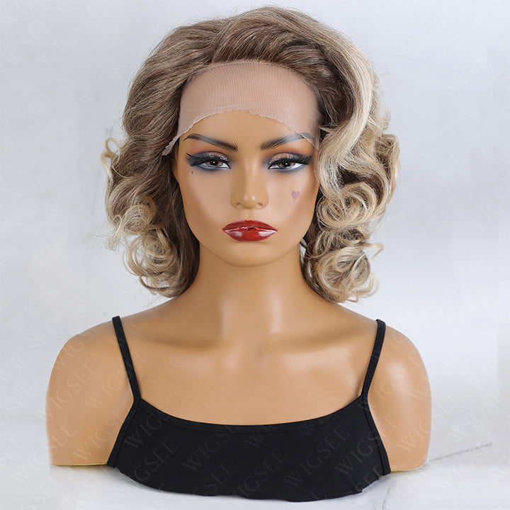 Harper | Fashionable Blonde Wavy Lady Wigs Remy Human Hair 13x4 Lace Frontal Wig