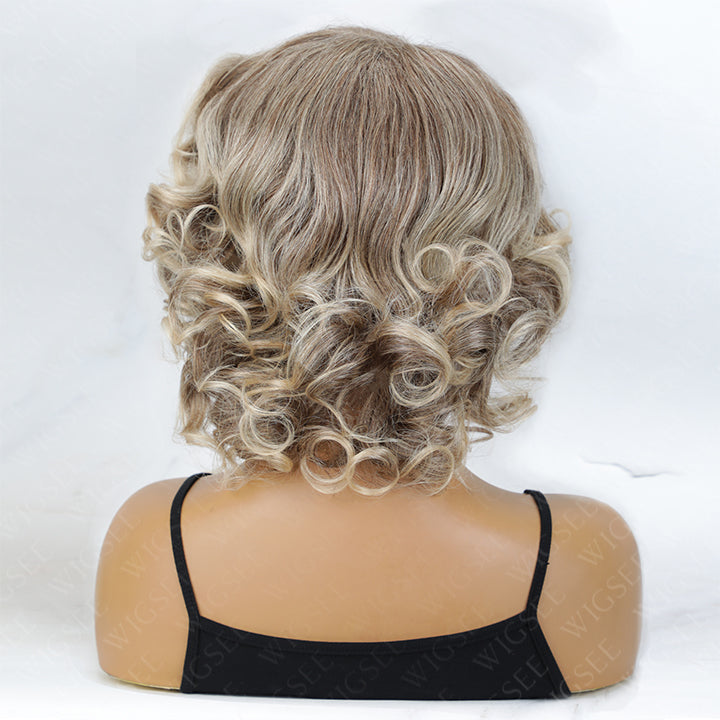 Harper | Fashionable Blonde Wavy Lady Wigs Remy Human Hair 13x4 Lace Frontal Wig